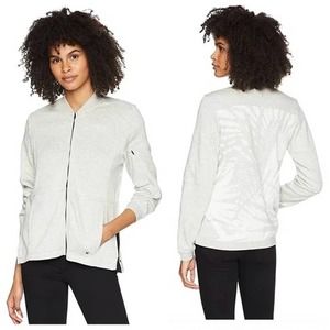 Hurley Women's Floral Palmer Bomber Fleece Jacket - Grey Heather